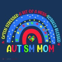 Autism Mom Rainbow Totally Blessed Awareness Love Puzzle Kids Sweatshirt thumb 2