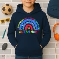 Autism Mom Rainbow Totally Blessed Awareness Love Puzzle Kids Hoodie thumb 2