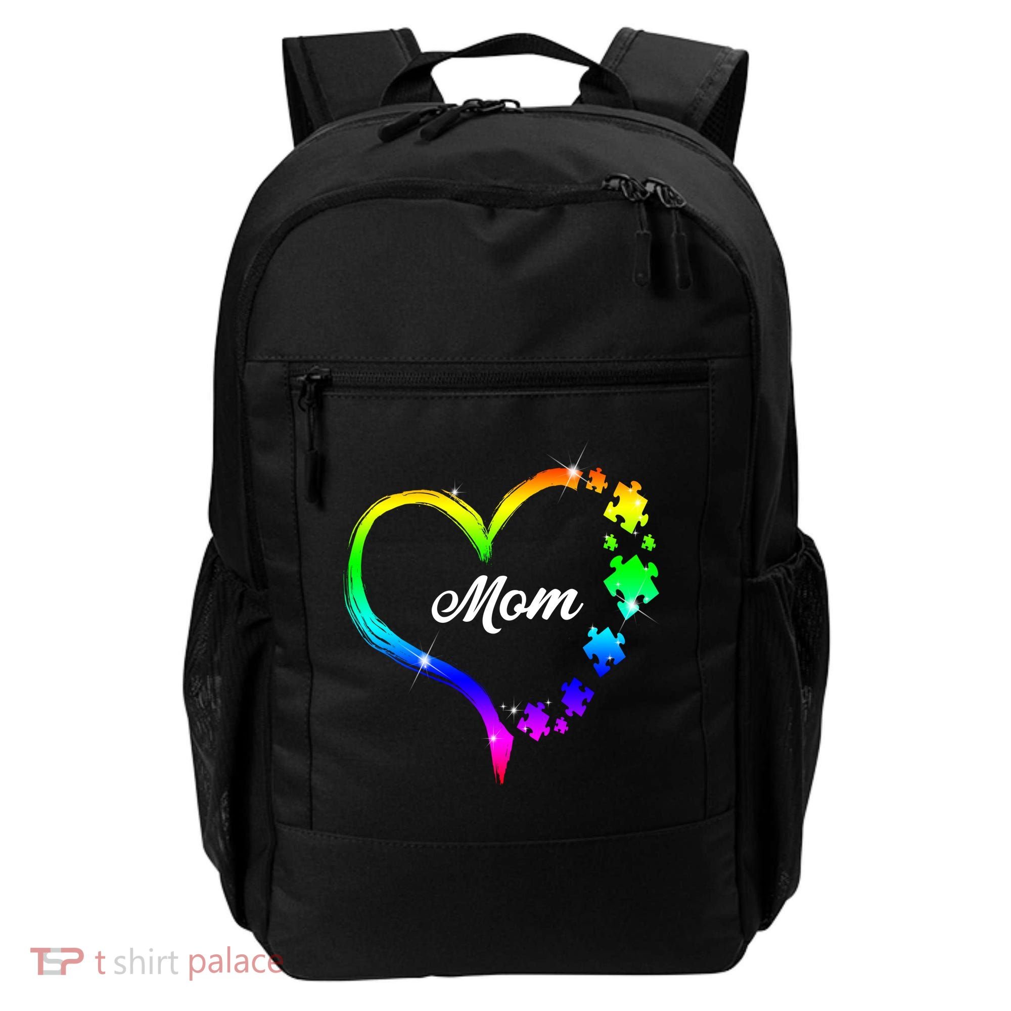 Autism Mom Rainbow Heart Backpack