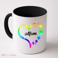 Autism Mom Rainbow Heart Coffee Mug thumb 0
