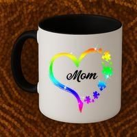 Autism Mom Rainbow Heart Coffee Mug thumb 2