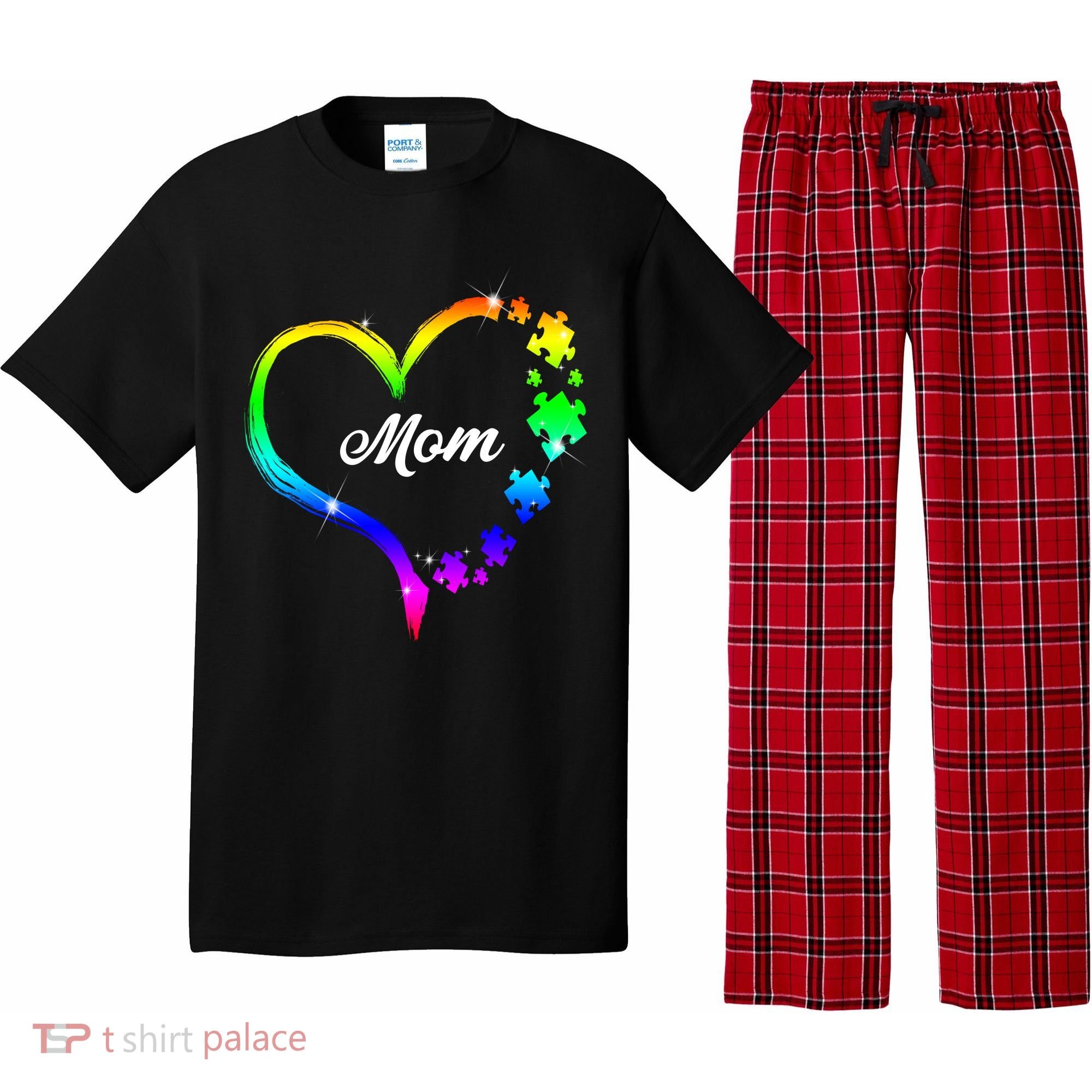 Autism Mom Rainbow Heart Pajama Set