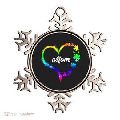 Autism Mom Rainbow Heart Ornament