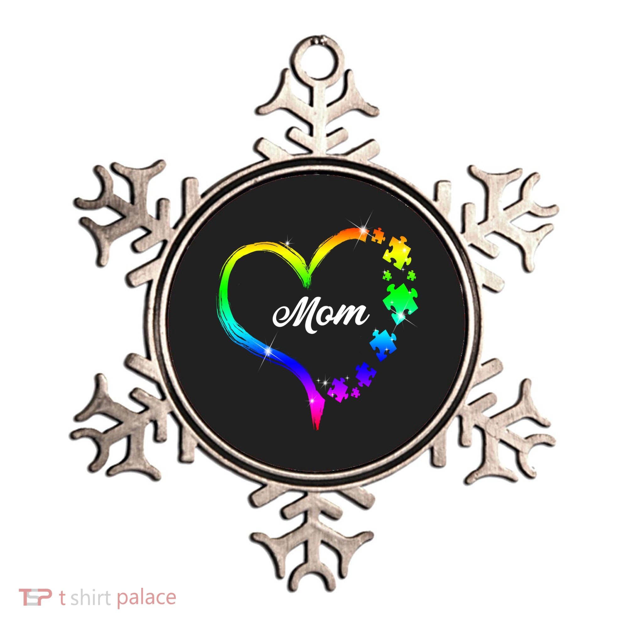 Autism Mom Rainbow Heart Ornament