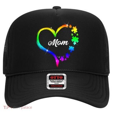 Autism Mom Rainbow Heart Hat
