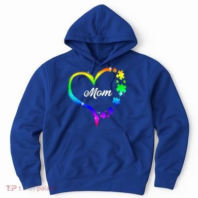 Autism Mom Rainbow Heart Hoodie