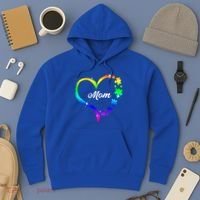 Autism Mom Rainbow Heart Hoodie thumb 3