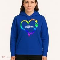 Autism Mom Rainbow Heart Hoodie thumb 5
