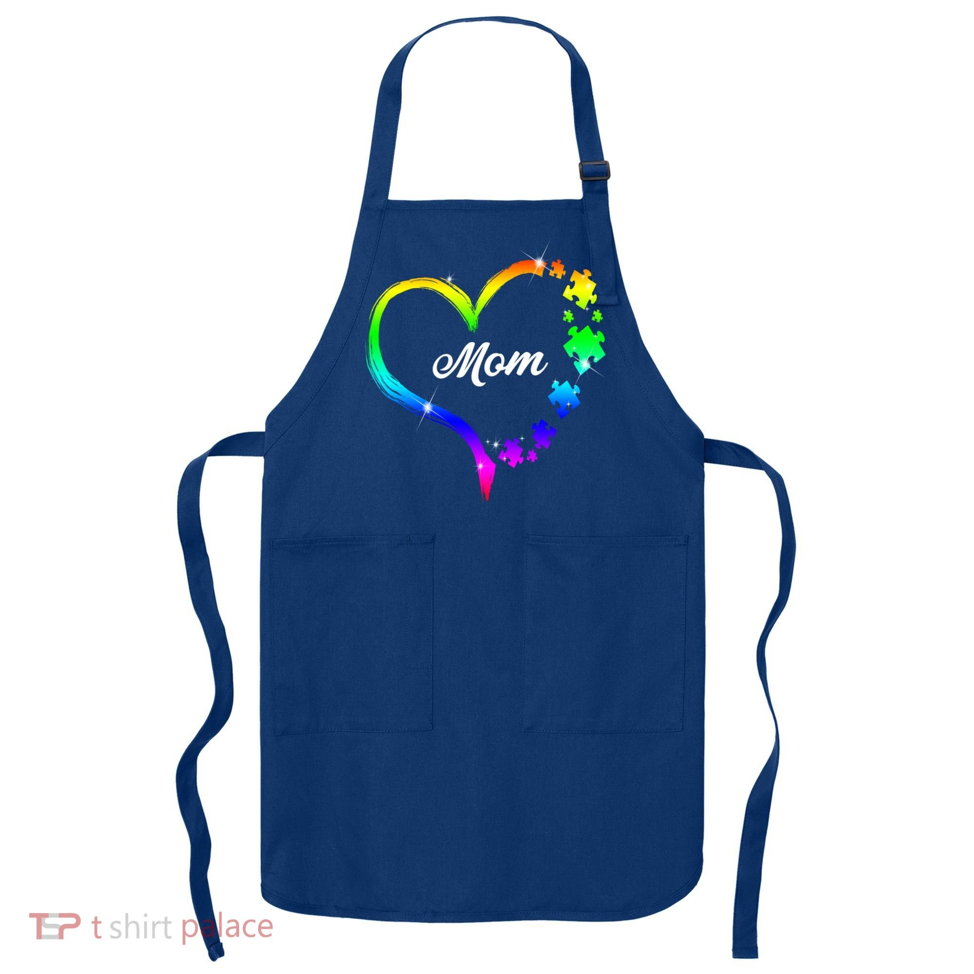 Autism Mom Rainbow Heart Apron