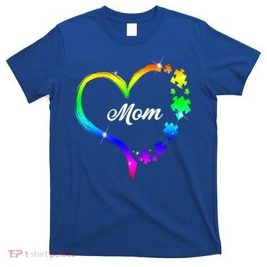 Autism Mom Rainbow Heart T-Shirt