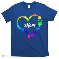 Autism Mom Rainbow Heart T-Shirt thumb 0