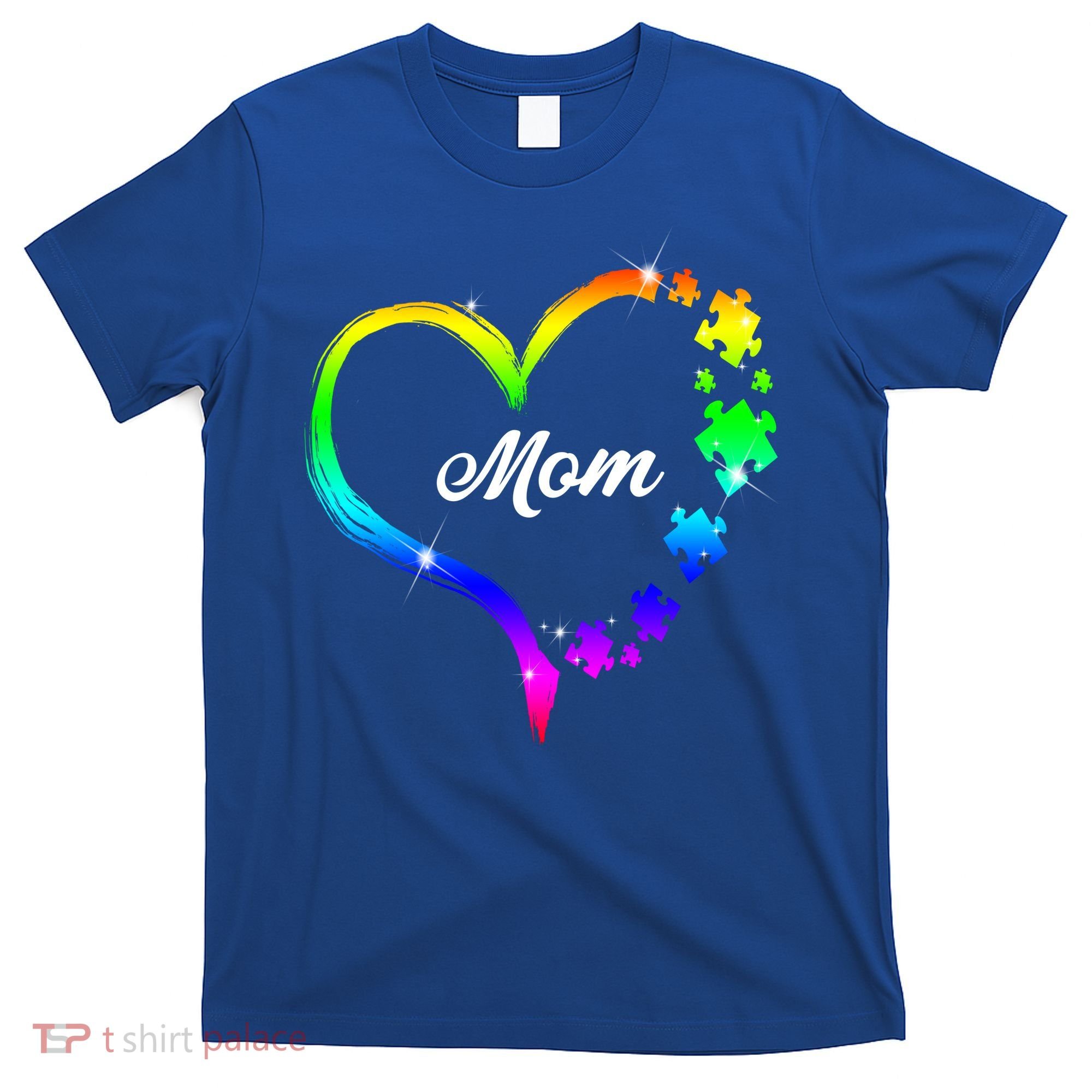 Autism Mom Rainbow Heart T-Shirt