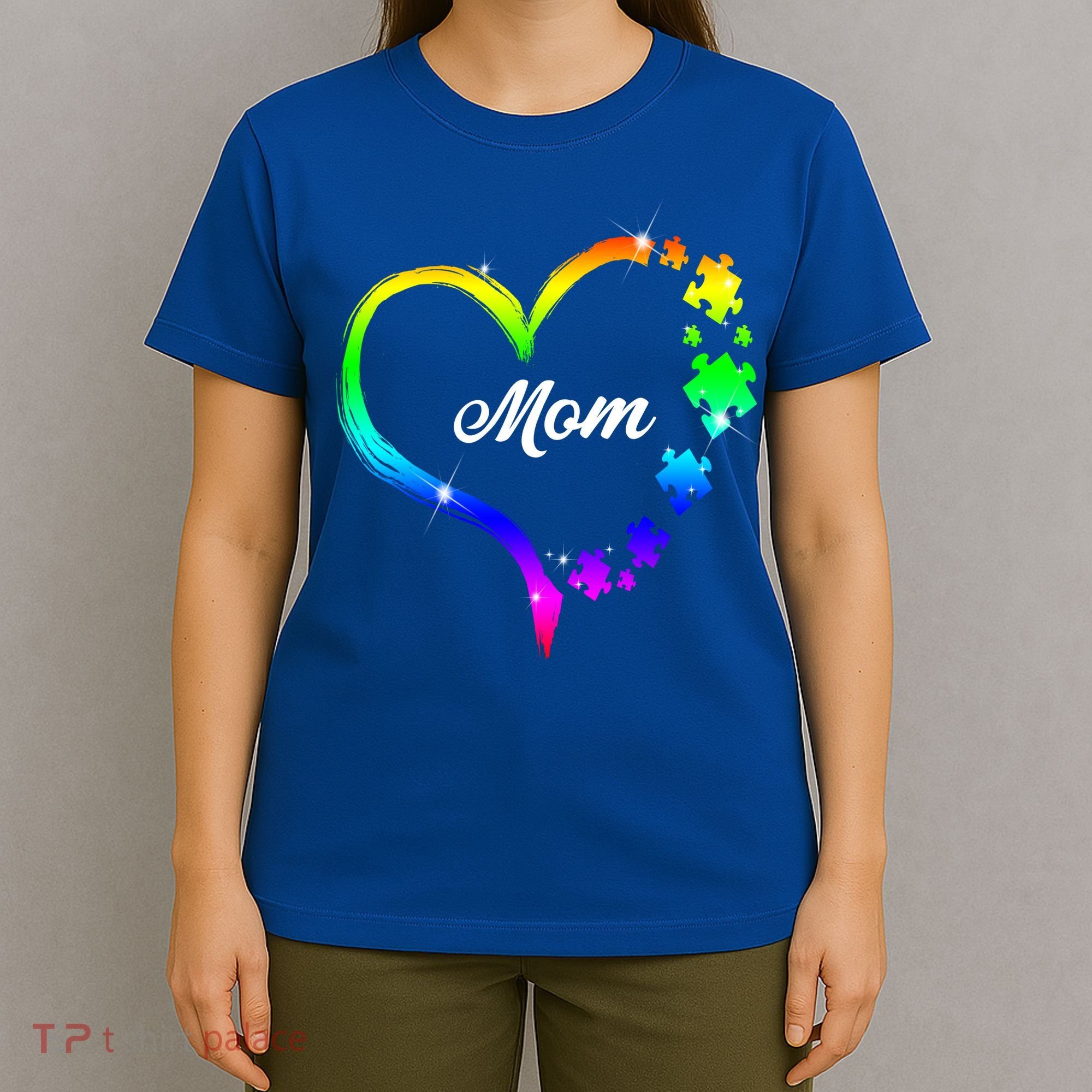 Autism Mom Rainbow Heart T-Shirt