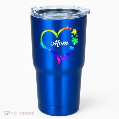 Autism Mom Rainbow Heart Tumbler