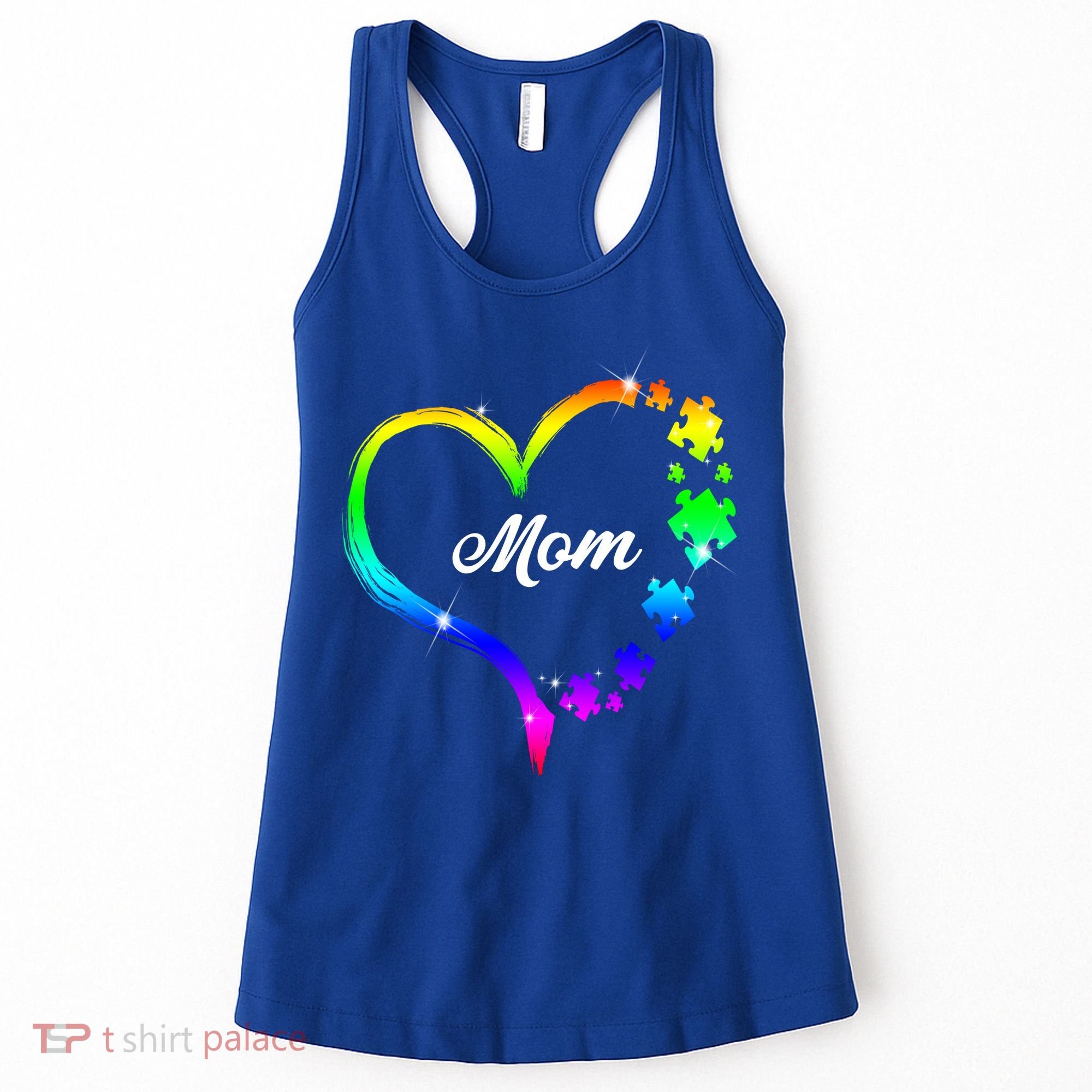 Autism Mom Rainbow Heart Women's Tank Top