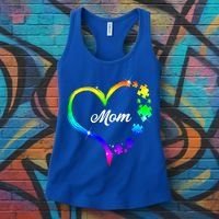 Autism Mom Rainbow Heart Women's Tank Top thumb 3