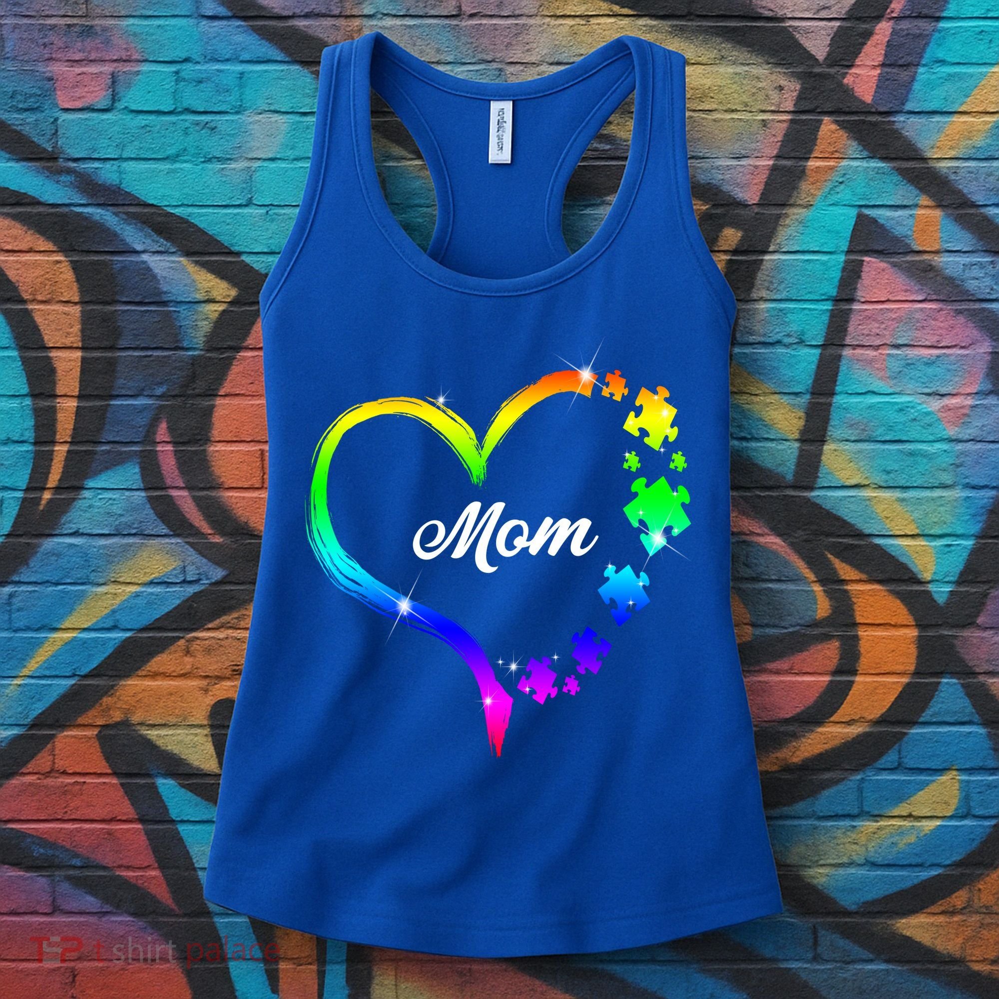 Autism Mom Rainbow Heart Women's Tank Top