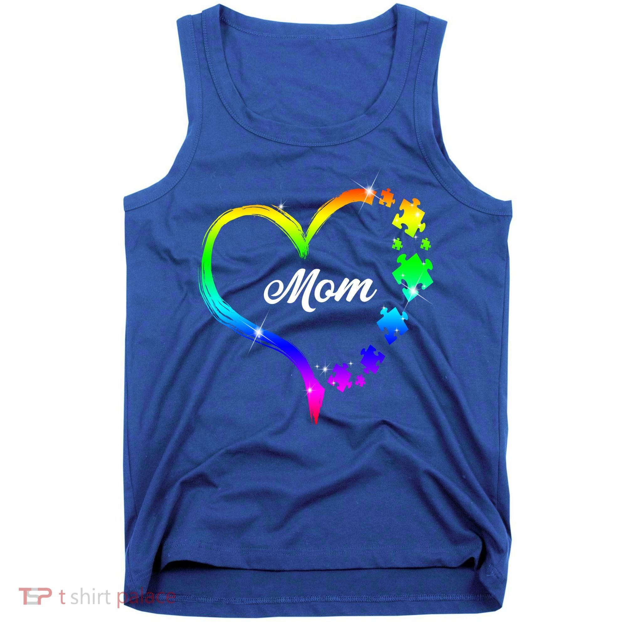 Autism Mom Rainbow Heart Tank Top