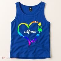 Autism Mom Rainbow Heart Tank Top thumb 2