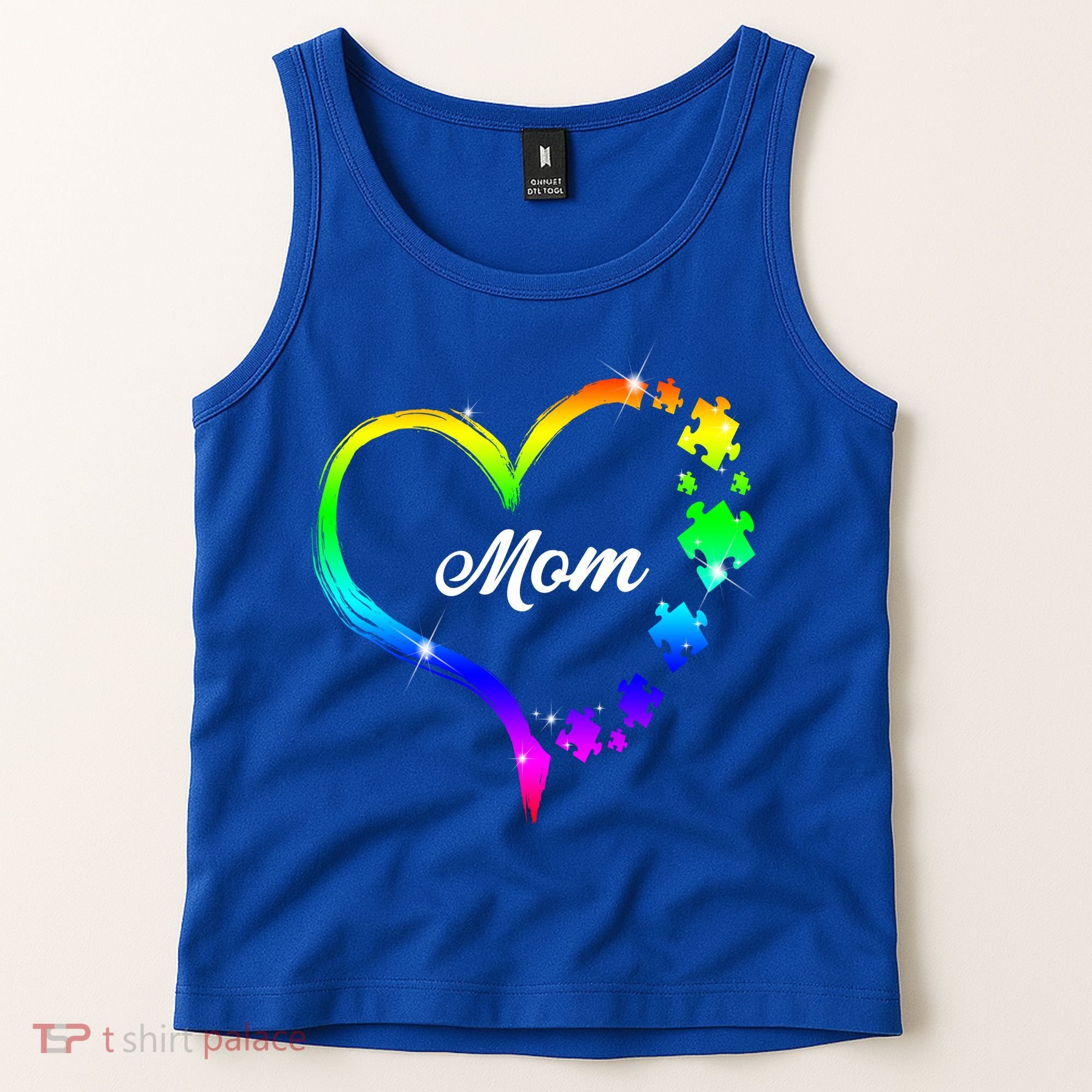 Autism Mom Rainbow Heart Tank Top