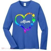 Autism Mom Rainbow Heart Women's Long Sleeve Shirt thumb 0