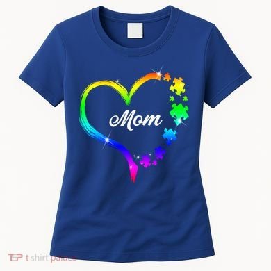 Autism Mom Rainbow Heart Women's T-Shirt