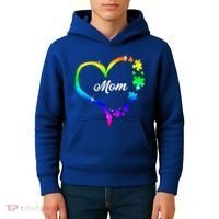 Autism Mom Rainbow Heart Kids Hoodie thumb 4