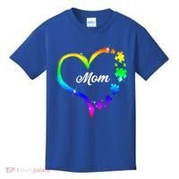 Autism Mom Rainbow Heart Kids T-Shirt thumb 0