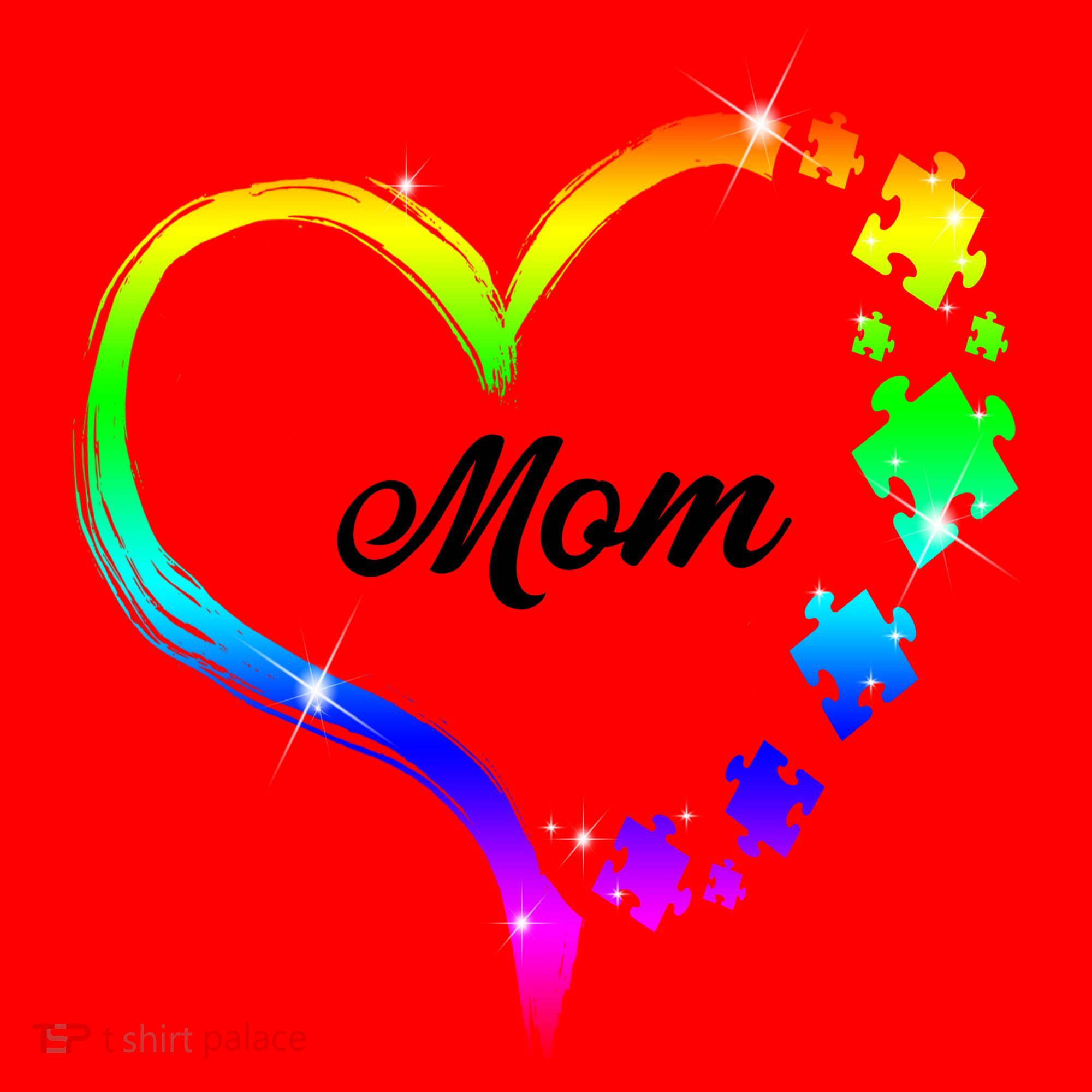 Autism Mom Rainbow Heart Santa Hat