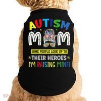 Autism Mom Raising Hero Autism Awareness Messy Bun Doggie Tank thumb 0