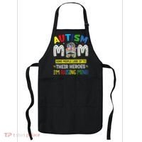 Autism Mom Raising Hero Autism Awareness Messy Bun Apron thumb 0