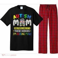 Autism Mom Raising Hero Autism Awareness Messy Bun Pajama Set thumb 0