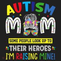 Autism Mom Raising Hero Autism Awareness Messy Bun Tumbler thumb 3