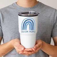 Autism Mama Rainbow Awareness Tumbler thumb 2