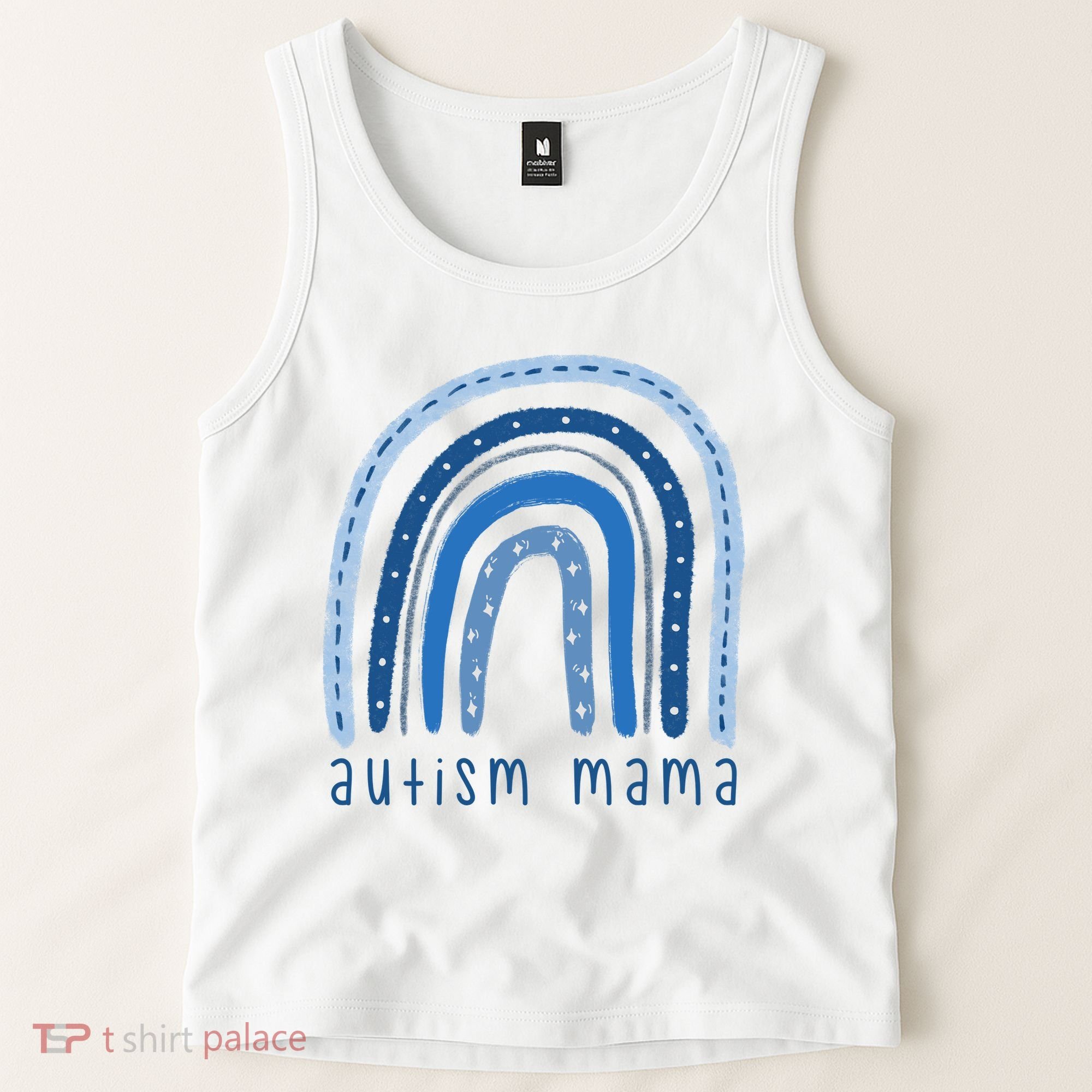 Autism Mama Rainbow Awareness Tank Top