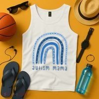 Autism Mama Rainbow Awareness Tank Top thumb 4