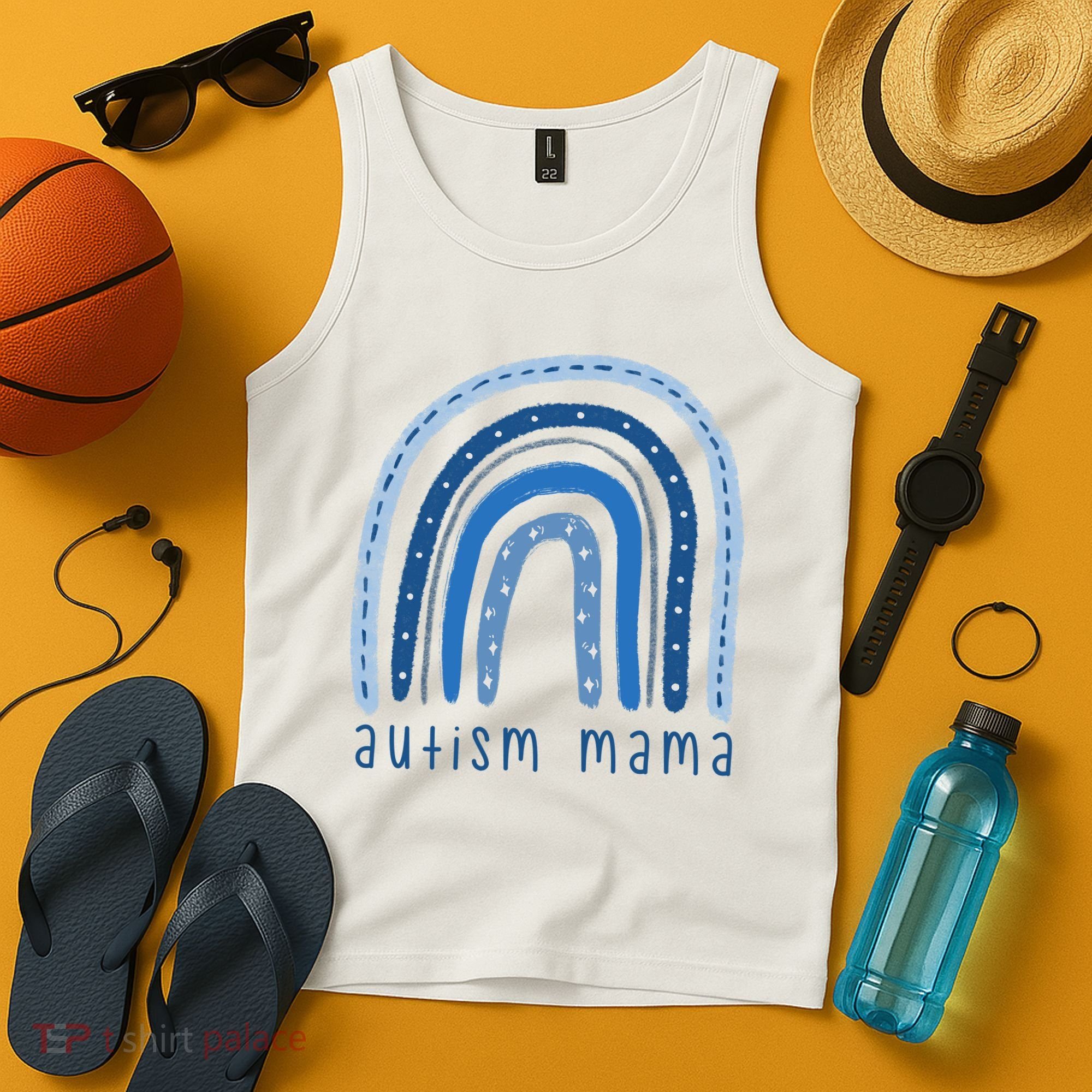 Autism Mama Rainbow Awareness Tank Top