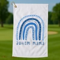 Autism Mama Rainbow Awareness Golf Towel thumb 1