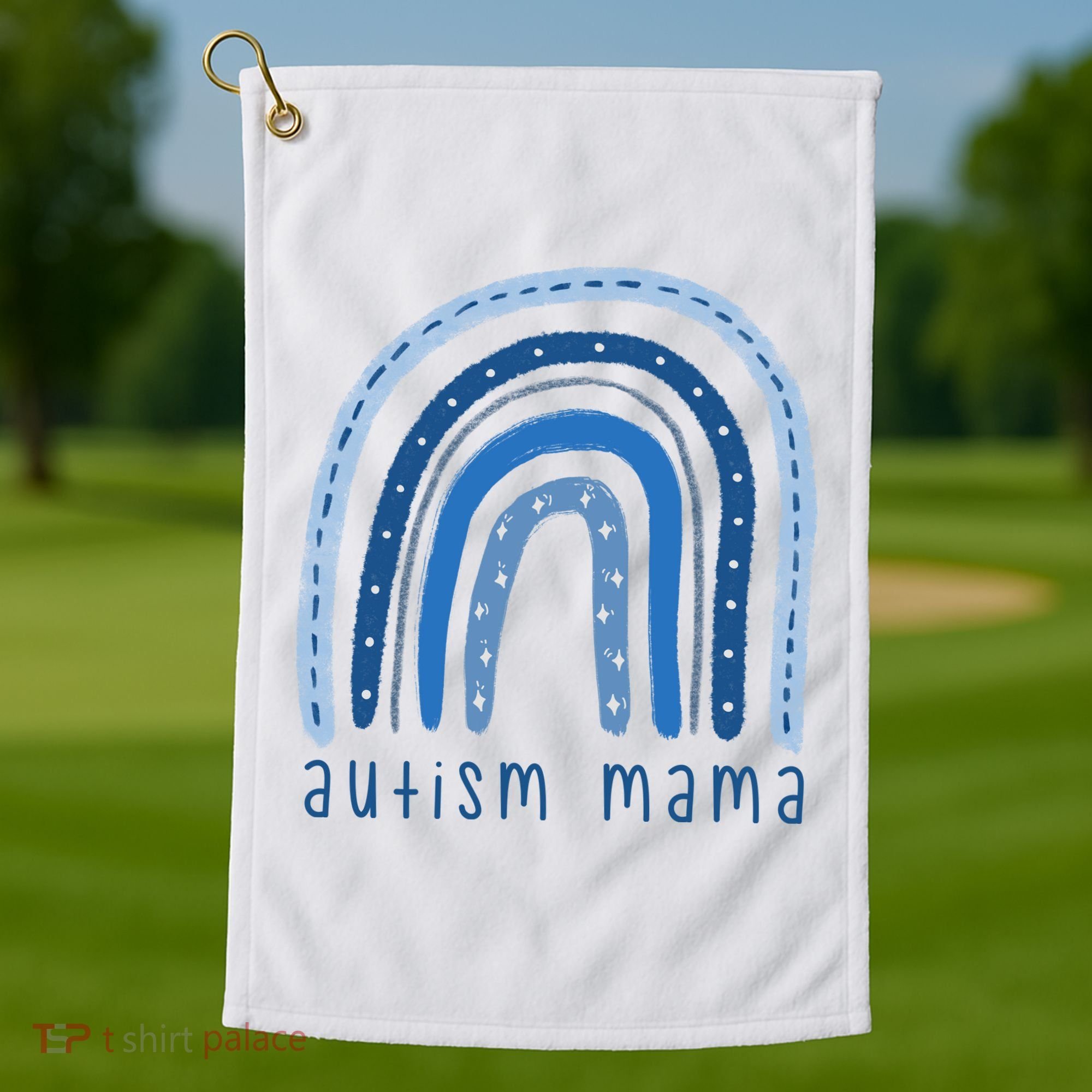 Autism Mama Rainbow Awareness Golf Towel