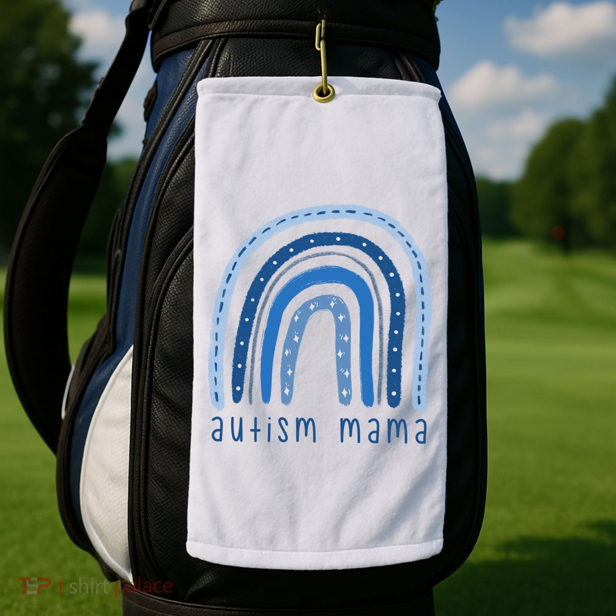 Autism Mama Rainbow Awareness Golf Towel