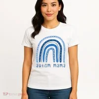 Autism Mama Rainbow Awareness Women's T-Shirt thumb 4