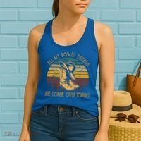 All My Rowdy Friends Are Comin' Over Tonight Retro Boots Hat Women's Tank Top thumb 2