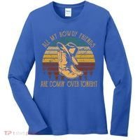All My Rowdy Friends Are Comin' Over Tonight Retro Boots Hat Women's Long Sleeve Shirt thumb 0