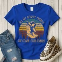 All My Rowdy Friends Are Comin' Over Tonight Retro Boots Hat Women's T-Shirt thumb 3