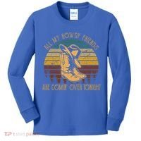 All My Rowdy Friends Are Comin' Over Tonight Retro Boots Hat Kids Long Sleeve Shirt thumb 0