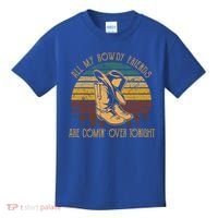 All My Rowdy Friends Are Comin' Over Tonight Retro Boots Hat Kids T-Shirt thumb 0