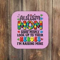 Autism Mom Raising Hero Groovy Autism Awareness   Coaster thumb 0