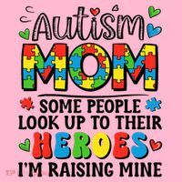 Autism Mom Raising Hero Groovy Autism Awareness   Coaster thumb 2