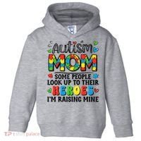 Autism Mom Raising Hero Groovy Autism Awareness   Toddler Hoodie thumb 0