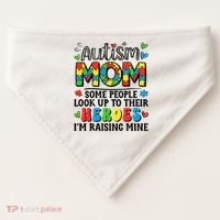 Autism Mom Raising Hero Groovy Autism Awareness   USA-Made Doggie Bandana thumb 0